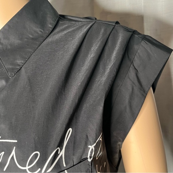 Emerson Lang Black Button-Down Women's “I’m tired of their stories” Shirt NWT - Picture 7 of 15